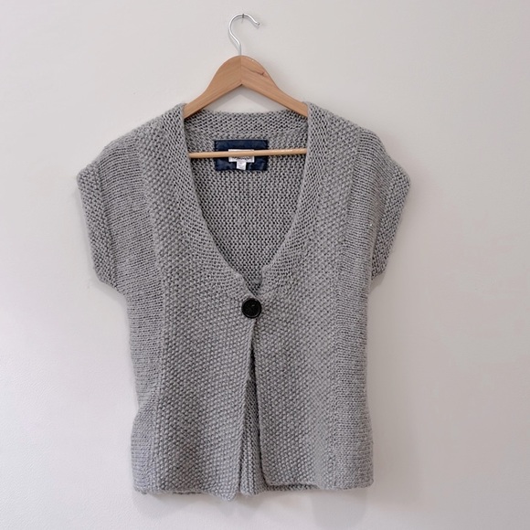 Kaisely Cardigan Short Sleeve Round Neck Sweater Women’s Tops Gray size Large - Picture 6 of 6